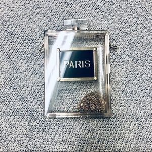 Transparent Paris Parfume Shape Purse